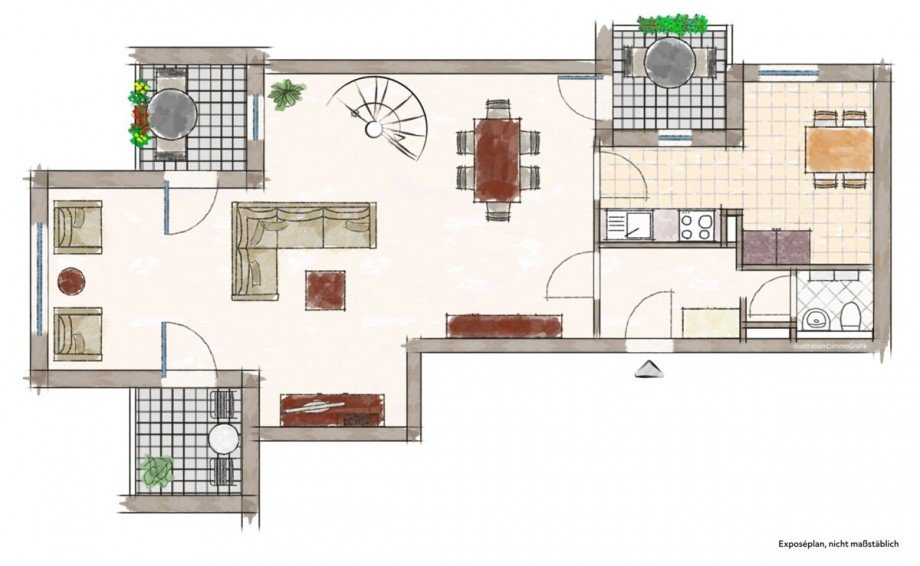 3.OG - Zeichnung Maisonettewohnung D�sseldorf