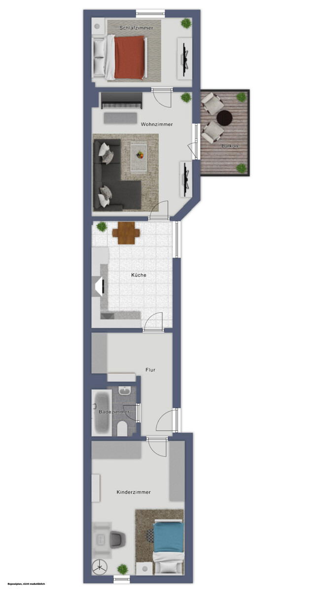 Zeichnung Erdgeschosswohnung D�sseldorf