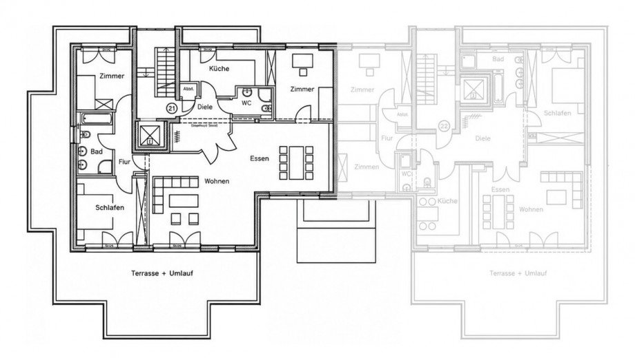 Grundriss Penthousewohnung Krefeld