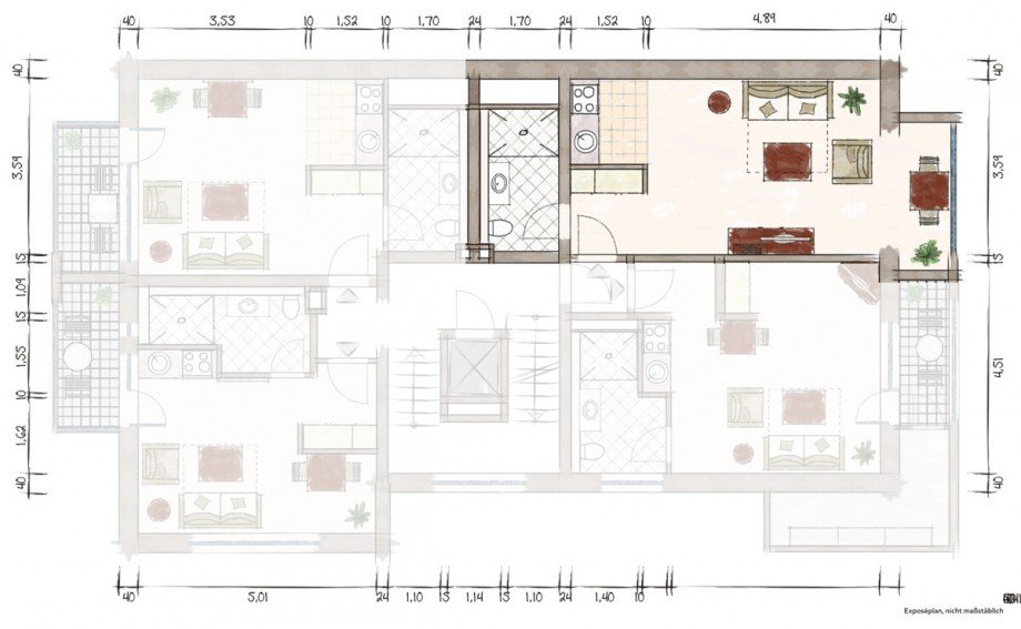 Grundriss Etagenwohnung D�sseldorf