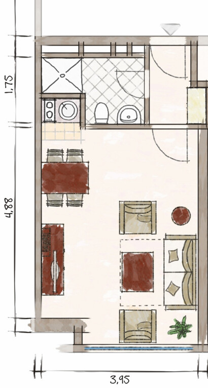 Grundriss 4.OG rechts Etagenwohnung D�sseldorf
