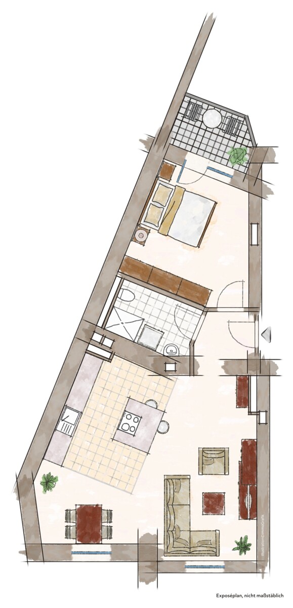 Zeichnung Erdgeschosswohnung D�sseldorf