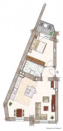 Zeichnung Stilvoll wohnen, sofort genie�en - ein Altbau, der �sthetik und Wohnqualit�t vereint!