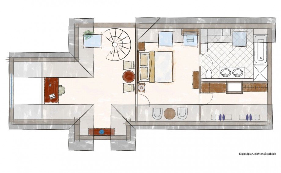 4.OG - Zeichnung Maisonettewohnung D�sseldorf