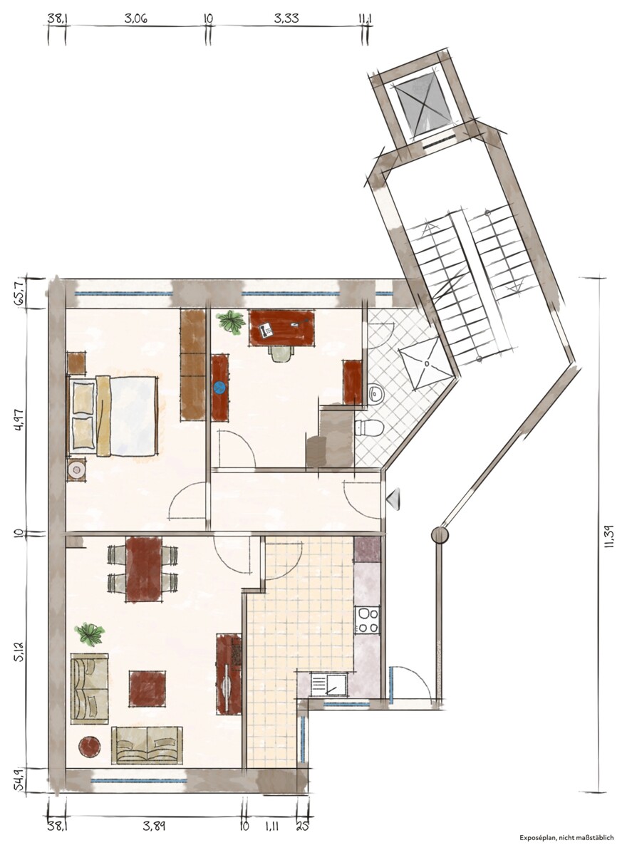 Grundriss Erdgeschosswohnung D�sseldorf
