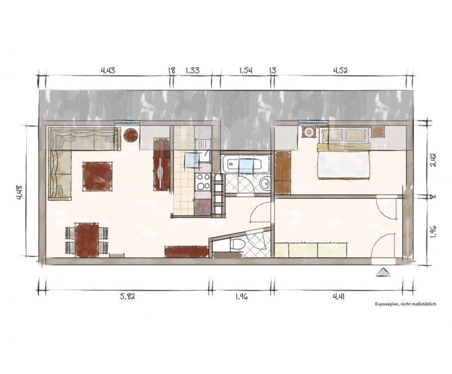Grundriss Dachgeschosswohnung D�sseldorf